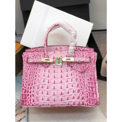 Custom Hermes Birkin Pink Crocodile-embossed - Image 7