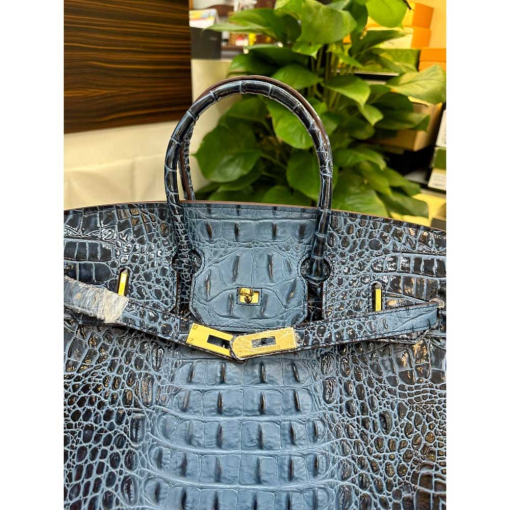 Custom Hermes Birkin Blue Crocodile-embossed - Image 4