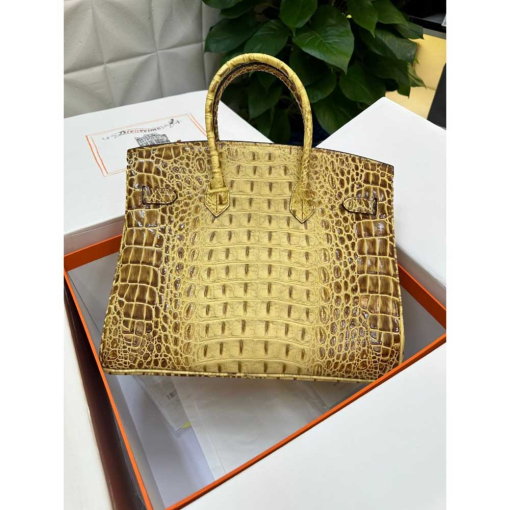 Custom Hermes Birkin Yellow Crocodile-embossed - Image 4