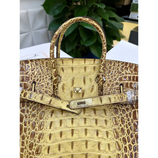 Custom Hermes Birkin Yellow Crocodile-embossed - Image 3