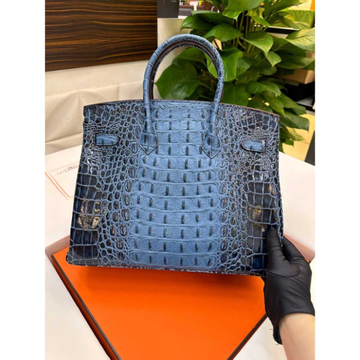 Custom Hermes Birkin Blue Crocodile-embossed - Image 7