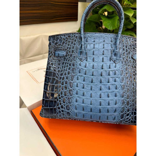 Custom Hermes Birkin Blue Crocodile-embossed - Image 6