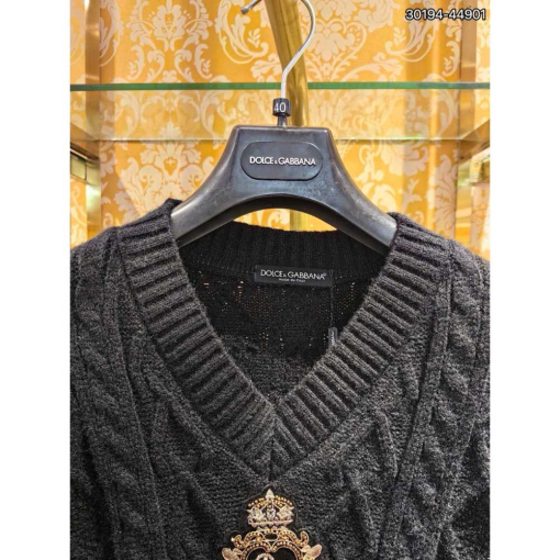 Custom Dolce & Gabbana Long Sleeve Knitted Sweat Shirt - Image 4