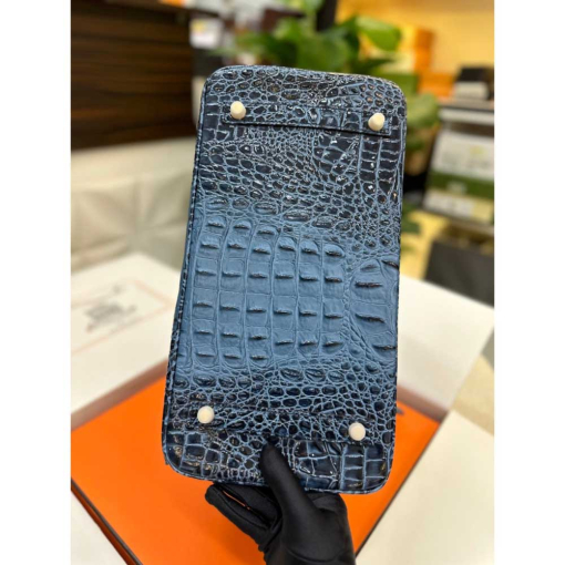 Custom Hermes Birkin Blue Crocodile-embossed - Image 9