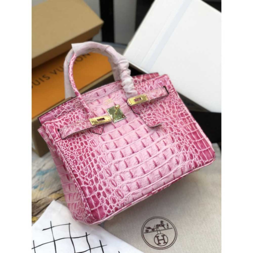 Custom Hermes Birkin Pink Crocodile-embossed - Image 3