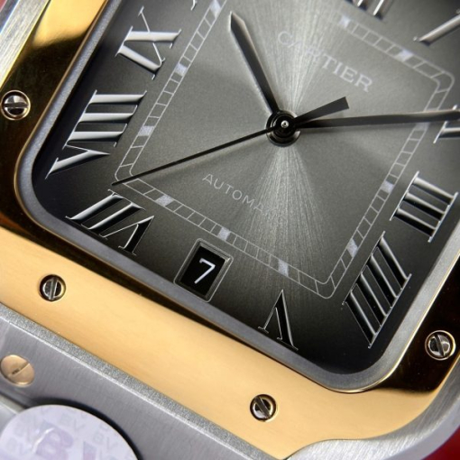 Custom Cartier Santos CRW2SA0030 Demi Grey Gold - Swiss Cartier6 - Image 3