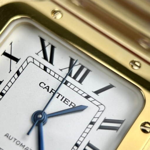 Custom Lady Cartier Santos de Cartier Gold White Dial - Swiss Lady Watch 5 - Image 3