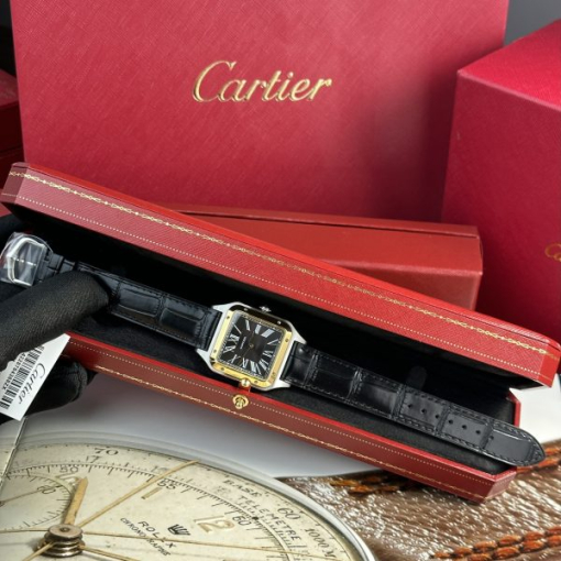 Custom Cartier Santos Dumont Large Demi Gold - Swiss Cartier9 - Image 9