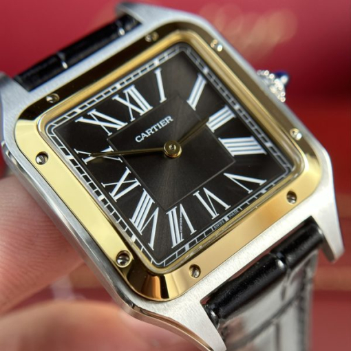 Custom Cartier Santos Dumont Large Demi Gold - Swiss Cartier9 - Image 7