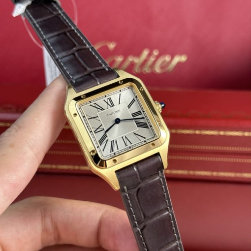 Custom Cartier Santos WSSA0064 Brown Dial - Swiss Cartier8