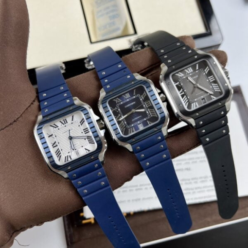 Custom Cartier Santos WSSA0048 Blue- Swiss Cartier20