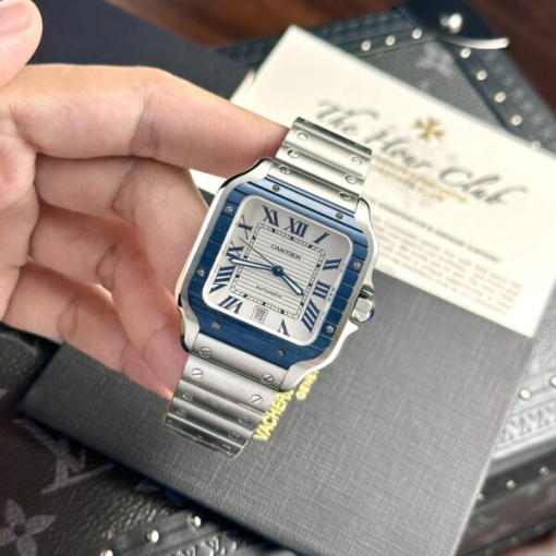 Custom Cartier Santos WSSA0048 Blue - Swiss Cartier16 - Image 4