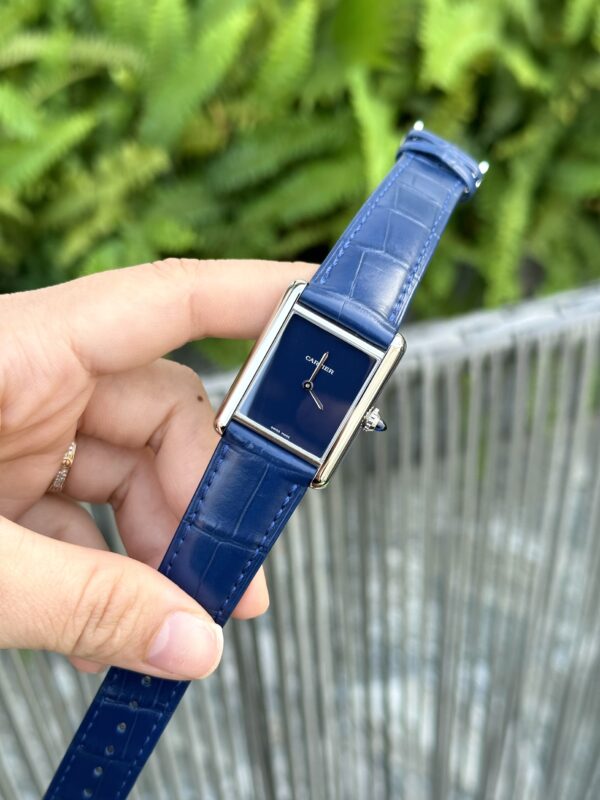Custom Cartier Tank Solo Blue - Swiss Cartier55 - Image 4