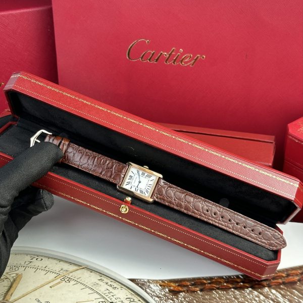 Custom Cartier Tank Solo Brown - Swiss Cartier52 - Image 4