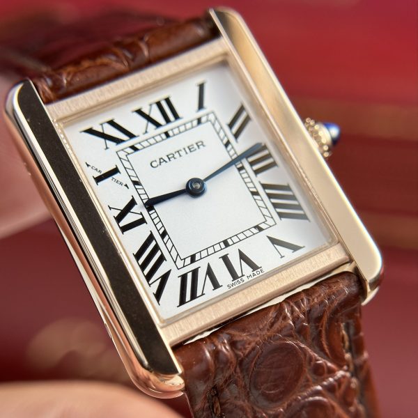Custom Cartier Tank Solo Brown - Swiss Cartier52 - Image 3