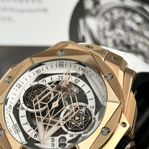 Custom Hublot Big Bang Sang Bleu II King Gold White - Swiss Hublot37 - Image 3