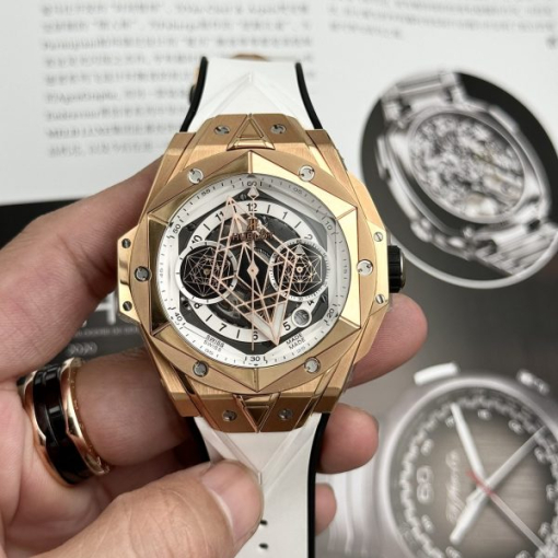 Custom Hublot Big Bang Sang Bleu II King Gold White - Swiss Hublot37 - Image 2