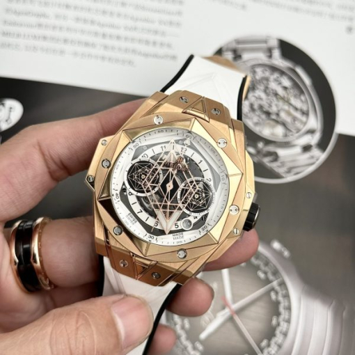 Custom Hublot Big Bang Sang Bleu II King Gold White - Swiss Hublot37