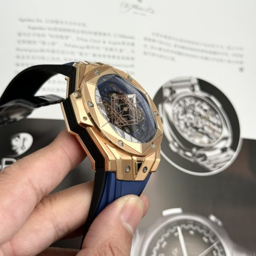 Custom Hublot Big Bang Sang Bleu II King Gold Blue - Swiss Hublot36 - Image 5