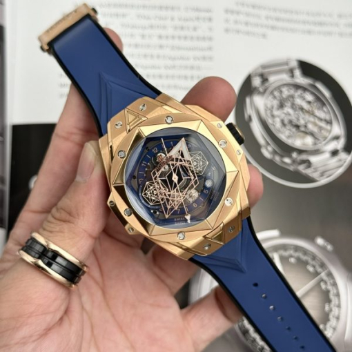 Custom Hublot Big Bang Sang Bleu II King Gold Blue - Swiss Hublot36