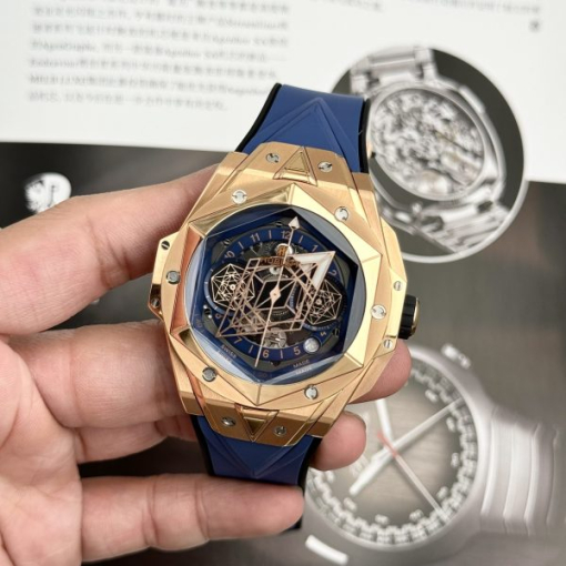 Custom Hublot Big Bang Sang Bleu II King Gold Blue - Swiss Hublot36 - Image 9