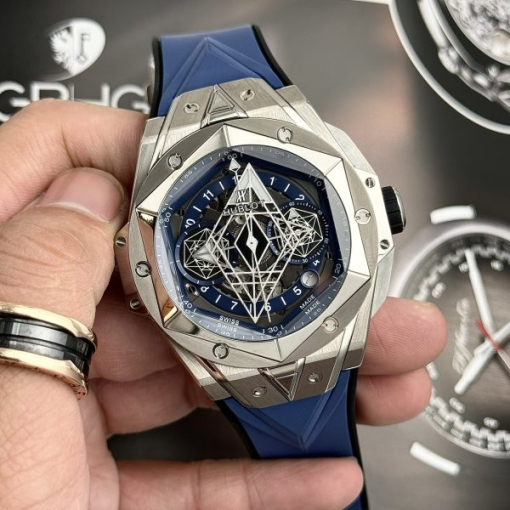 Custom Hublot Big Bang Sang Bleu II Titanium Blue - Swiss Hublot34 - Image 3