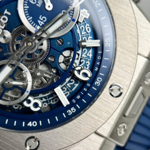 Custom Hublot Big Bang Unico Titanium Blue - Swiss Hublot45 - Image 4