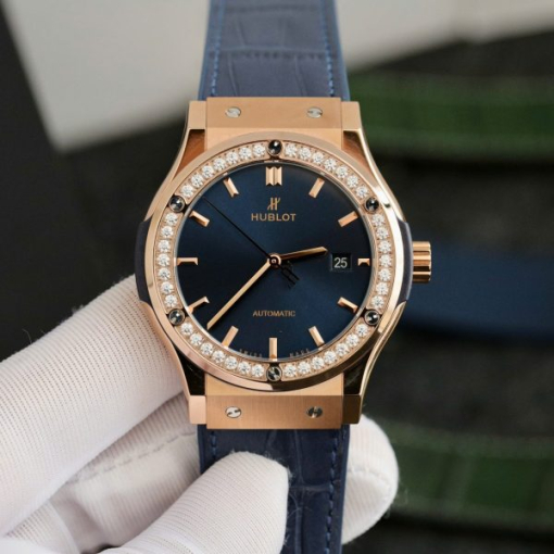 Custom Hublot Classic Fusion King Gold Blue - Swiss Hublot15