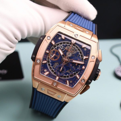 Custom Hublot Big Bang King Gold Blue - Swiss Hublot6 - Image 2