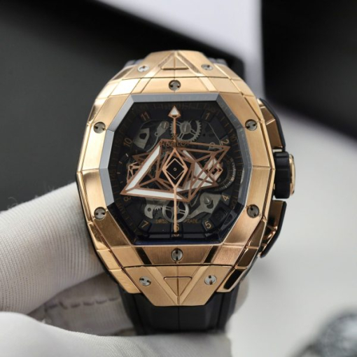 Custom Hublot Big Bang King Gold Black - Swiss Hublot5