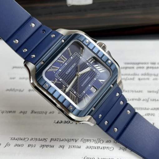 Custom Cartier Santos WSSA0048 Blue- Swiss Cartier20 - Image 2