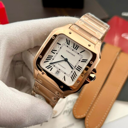 Custom Cartier Santos WGSA0018 Rose Gold - Swiss Cartier13