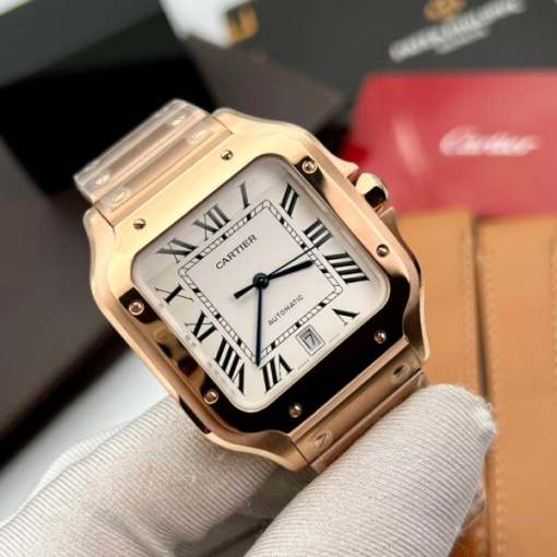 Custom Cartier Santos WGSA0018 Rose Gold - Swiss Cartier13 - Image 6