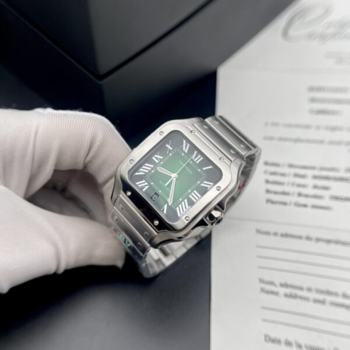 Custom Cartier Santos De Cartier WSSA0061 Green Dial - Swiss Cartier12 - Image 4