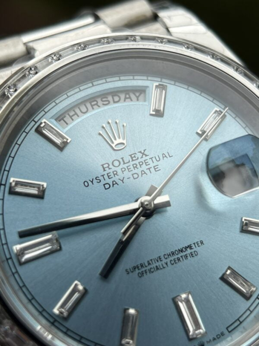 Custom Rolex Day-Date Blue Dial Diamond Bezel - Swiss 188 - Image 7