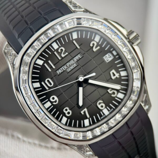 Custom Patek Philippe Aquanaut 5167 Black Dial Diamond bezel - Swiss Patek57 - Image 6