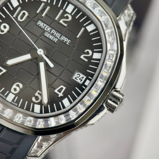 Custom Patek Philippe Aquanaut 5167 Black Dial Diamond bezel - Swiss Patek57 - Image 5