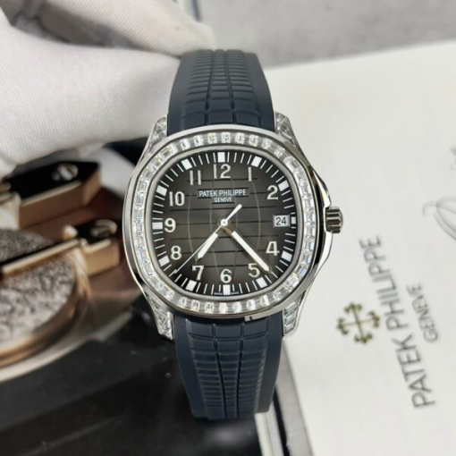 Custom Patek Philippe Aquanaut 5167 Black Dial Diamond bezel - Swiss Patek57