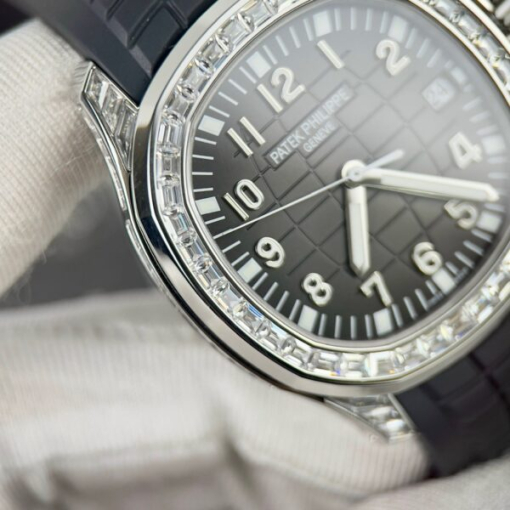 Custom Patek Philippe Aquanaut 5167 Black Dial Diamond bezel - Swiss Patek57 - Image 3