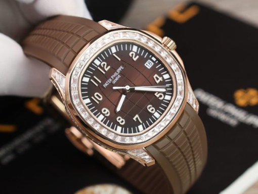 Custom Patek Philippe Aquanaut 5167R with Baguette Stones - Swiss Patek47 - Image 10