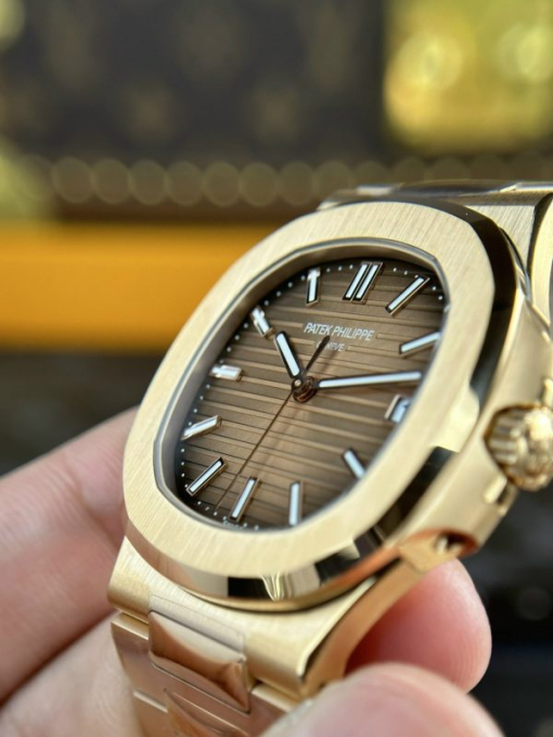 Custom Patek Philippe Nautilus 5711 Gold Chocolate Dial - Swiss Patek14 - Image 5