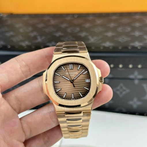 Custom Patek Philippe Nautilus 5711 Gold Chocolate Dial - Swiss Patek14