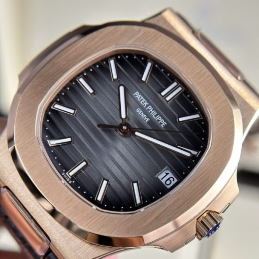 Custom Patek Philippe Nautilus 5711 Rose Gold Black Dial - Swiss Patek4 - Image 6