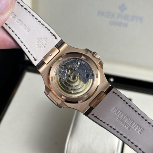 Custom Patek Philippe Nautilus 5711 Rose Gold Black Dial - Swiss Patek4 - Image 7