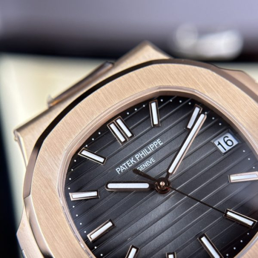 Custom Patek Philippe Nautilus 5711 Rose Gold Black Dial - Swiss Patek4 - Image 5