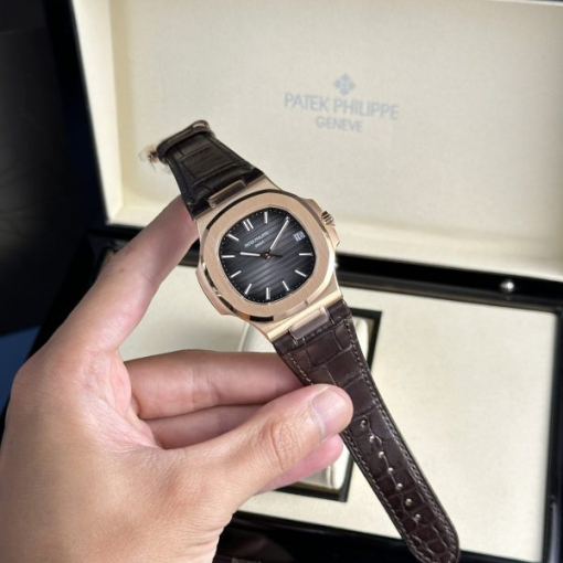 Custom Patek Philippe Nautilus 5711 Rose Gold Black Dial - Swiss Patek4 - Image 4