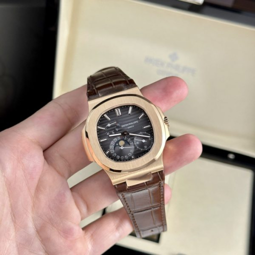 Custom Patek Philippe Nautilus 5712R Gold Black Dial - Swiss Patek9