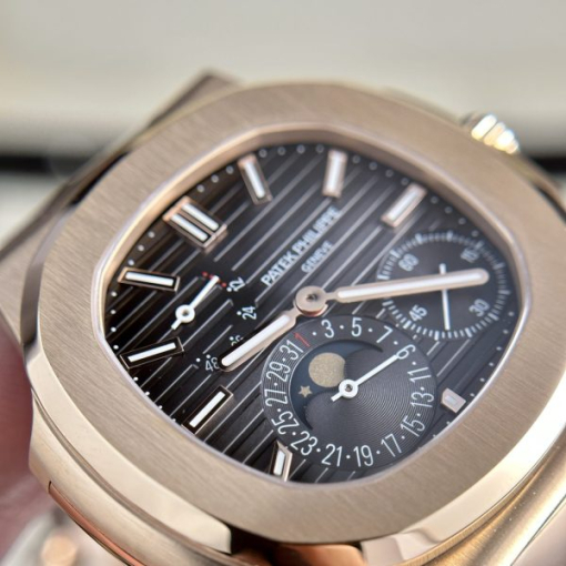 Custom Patek Philippe Nautilus 5712R Gold Black Dial - Swiss Patek9 - Image 3