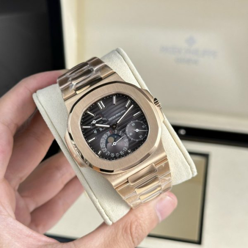 Custom Patek Philippe Nautilus 5712R Gold Black Dial - Swiss Patek7