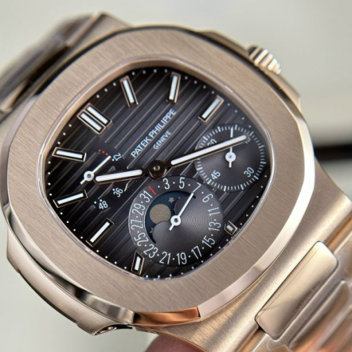 Custom Patek Philippe Nautilus 5712R Gold Black Dial - Swiss Patek7 - Image 4